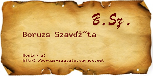 Boruzs Szavéta névjegykártya