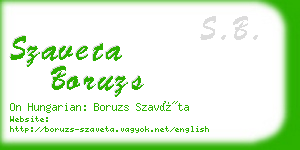 szaveta boruzs business card